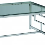 Silver Metal/glass Cocktail Table, Kd