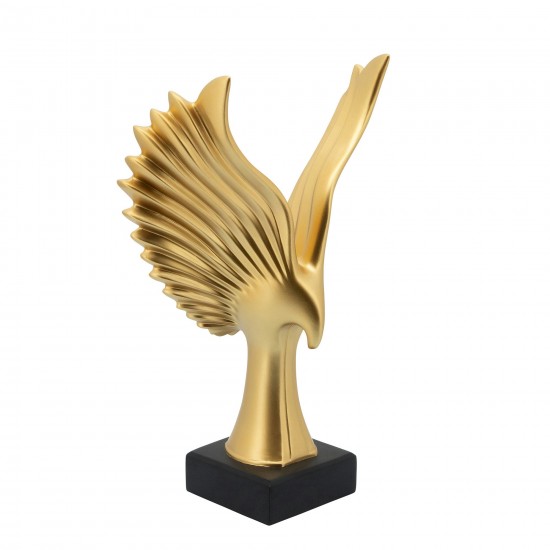 Resin 14"h Eagle Table Accent, Gold