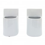 Cer, 6" Pouch Bookends, White