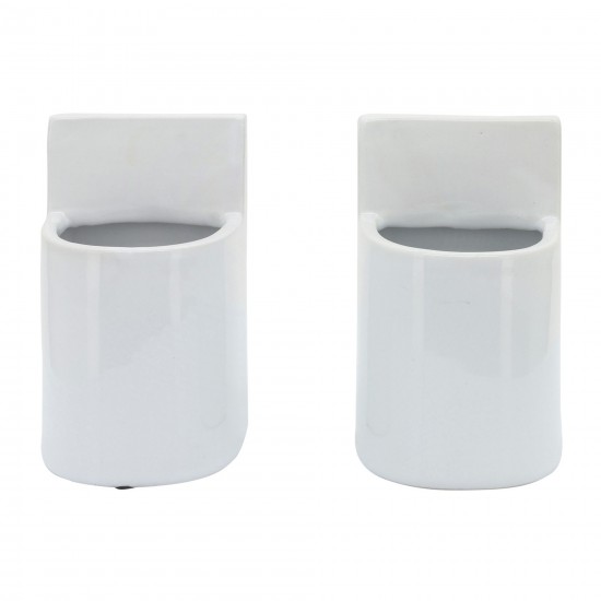 Cer, 6" Pouch Bookends, White