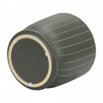 8" Stripes Planter W/ Saucer, Gray