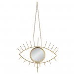 Metal, 10"h Eye Wall Deco W/ Mirror, Gold