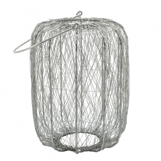 Metal, 13"h Wire Lantern, Silver