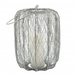 Metal, 13"h Wire Lantern, Silver