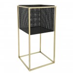 S/3 Metal Mesh Square Planters On Stand 8/9/11", B