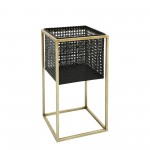 S/3 Metal Mesh Square Planters On Stand 8/9/11", B