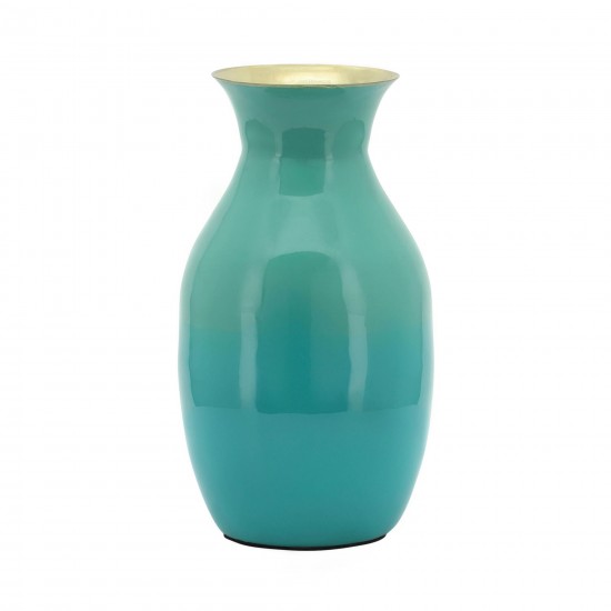 Metal 9" Olpe Vase, Green