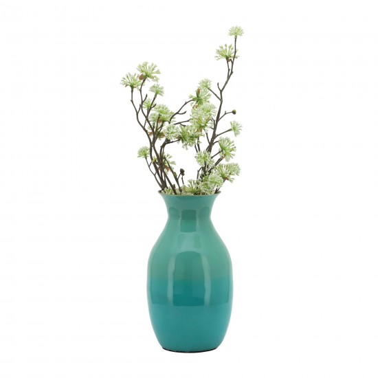 Metal 9" Olpe Vase, Green