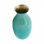 Metal 9" Olpe Vase, Green