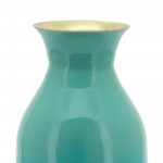 Metal 9" Olpe Vase, Green