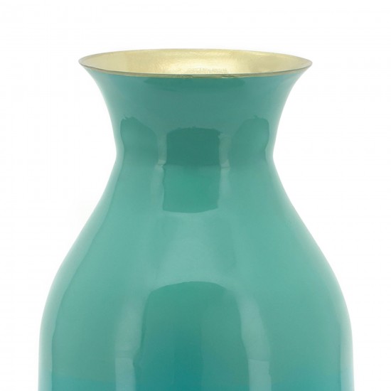 Metal 9" Olpe Vase, Green