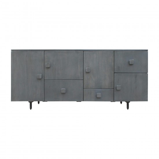 Wood, 63"l Sideboard, Gray Wash