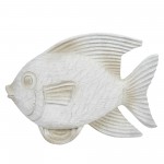 Resin 13.5" Fish Figurine, White Wash