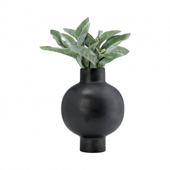 Cer, 15"h Bubble Vase, Black Volcanic