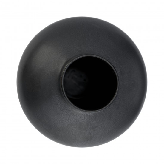 Cer, 15"h Bubble Vase, Black Volcanic