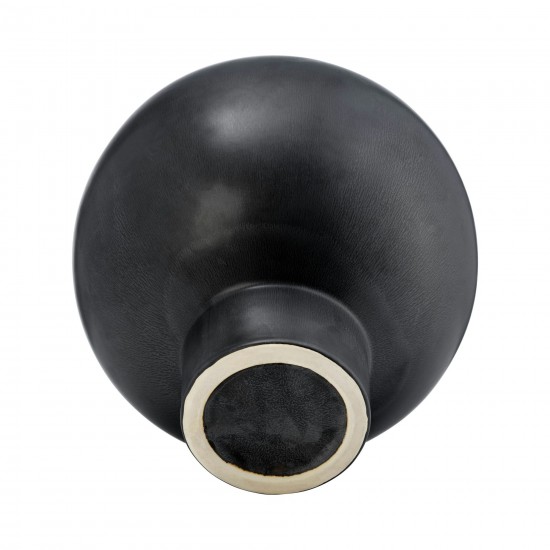 Cer, 15"h Bubble Vase, Black Volcanic