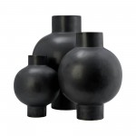 Cer, 15"h Bubble Vase, Black Volcanic