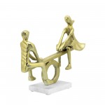 Metal, 17" Couple On See-saw, Gold