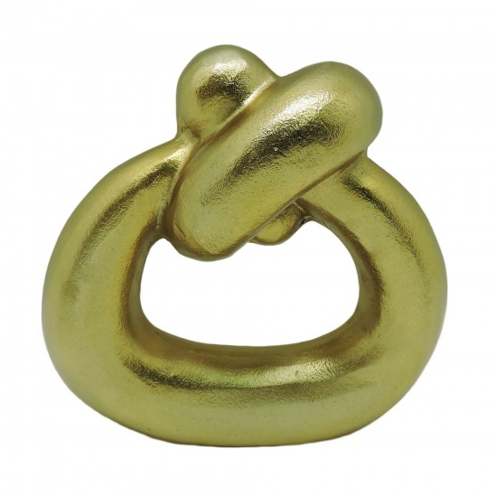 Metal,11"h,broad Knot Ring Sculpture,gold