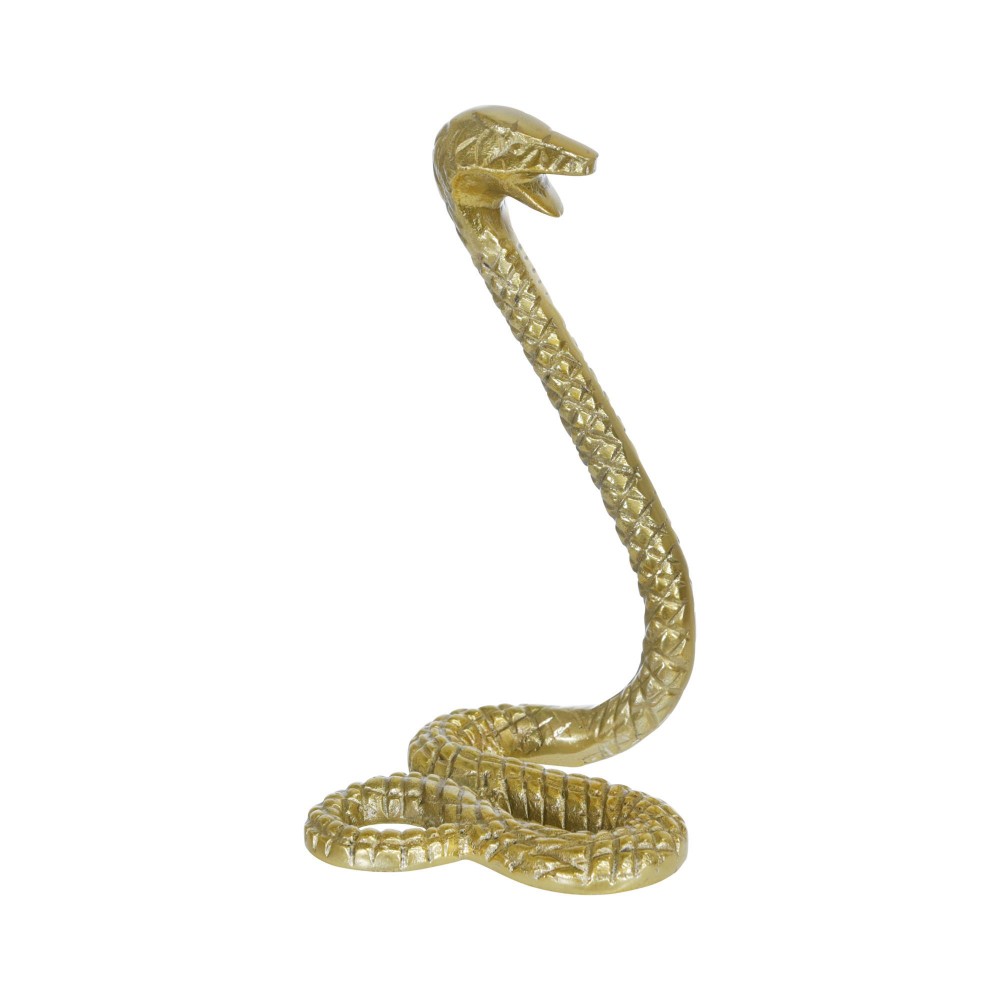 Metal 10"h Snake, Gold