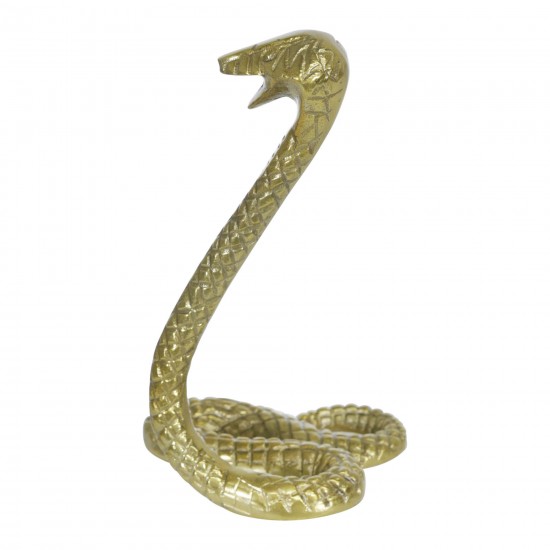 Metal 10"h Snake, Gold