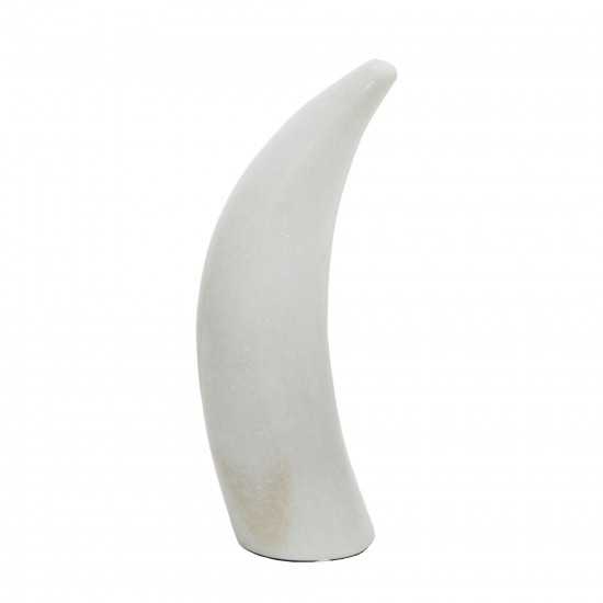 Marble 8"h Antler Deco, White