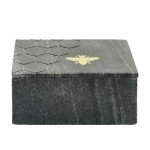 Marble 7x5 Marble Box W/ Bee Accent, Black