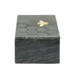 Marble 7x5 Marble Box W/ Bee Accent, Black