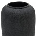 12" Beaded Vase, Black