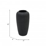 12" Beaded Vase, Black