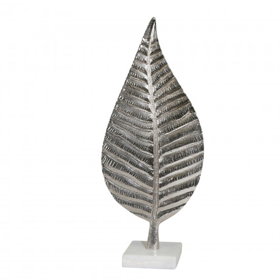 Aluminum 19" Leaf Decoration,silver