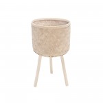 S/3 Bamboo Planters White Wash