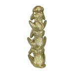 Polyresin 12" Stacking Monkeys Deco, Gold