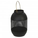 Metal 13" Cage Hurricane Lantern, Black