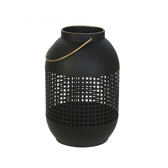 Metal 13" Cage Hurricane Lantern, Black