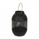 Metal 13" Cage Hurricane Lantern, Black