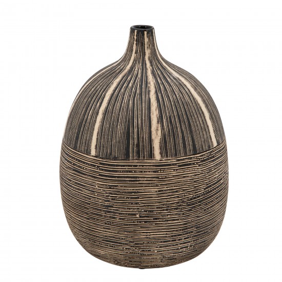 9"h Tribal Vase, Brown