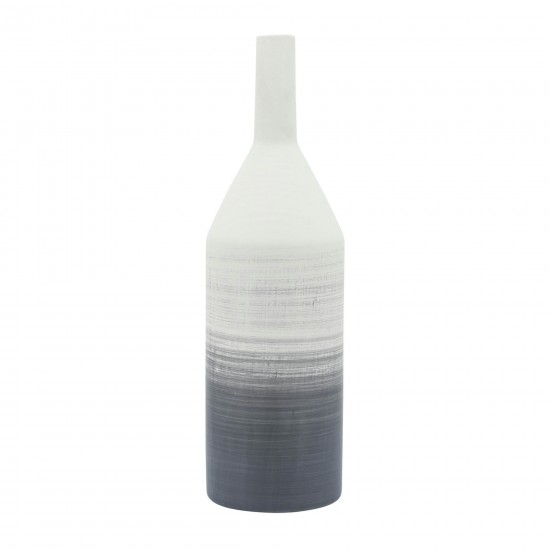 Cer, 22"h Matte 2 Tone Bottle Vase, Gray