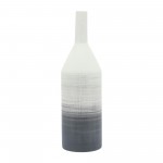 Cer, 22"h Matte 2 Tone Bottle Vase, Gray