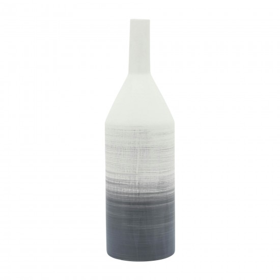 Cer, 22"h Matte 2 Tone Bottle Vase, Gray