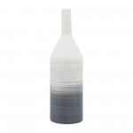 Cer, 22"h Matte 2 Tone Bottle Vase, Gray