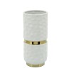 5x10"h Belted Vase, White/gold