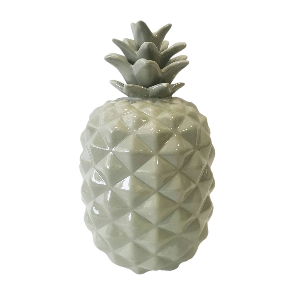 Cer, 12" Pineapple Deco, Seafoam