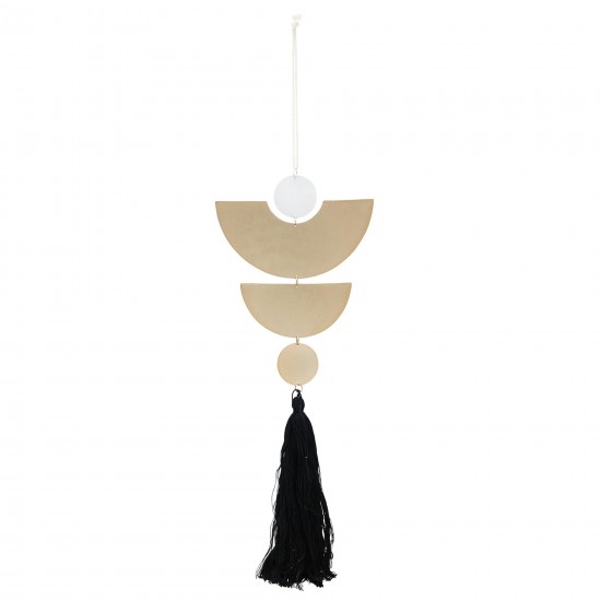 Metal, 28" Wall Accent W/ Tassel, Black