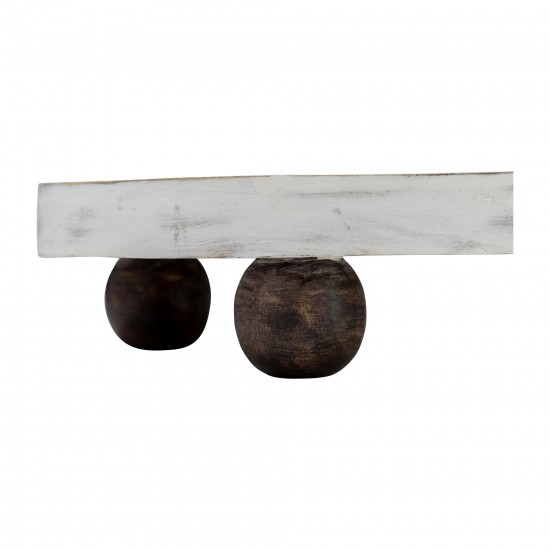 Wood, S/2 8/10"d Round Risers White Wash