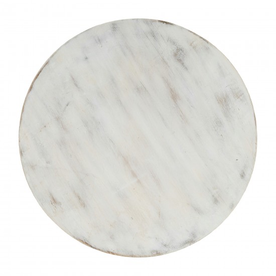 Wood, S/2 8/10"d Round Risers White Wash