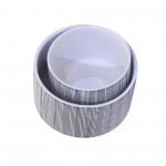 Ec, S/2 Ceramic Planters 8.5/6.5"gray Stripe