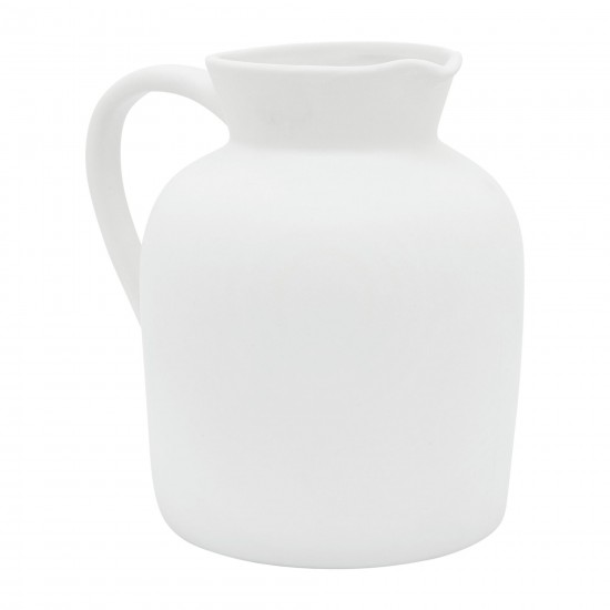 Cer, 7" Pitcher Vase, White