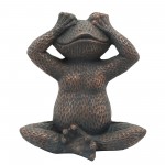 Resin, 16"h No See Frog, Metallic Blue