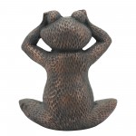 Resin, 16"h No See Frog, Metallic Blue